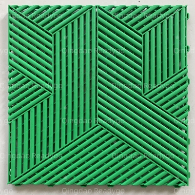 3D RIB Textuur Waterdichte Garage vloertegels Plastic Green Voor Fabriek