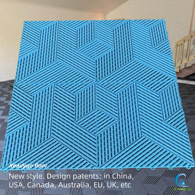 Vergrendelde geribbeerde garage vloertegels / garage vloertegels olie- en vlekbestendig Makkelijk schoon te maken