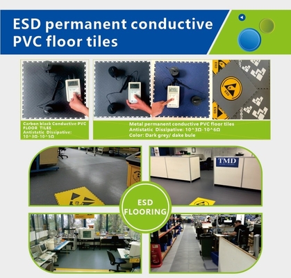 Leidende ESD-vloertegels met vergrendeling van antistatische PVC-tegels