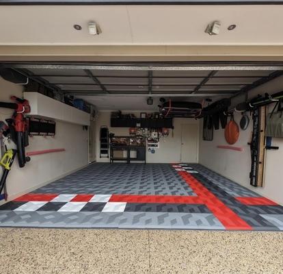 Anti-slip epoxy garage vloertegels chemische weerstand race dektegels